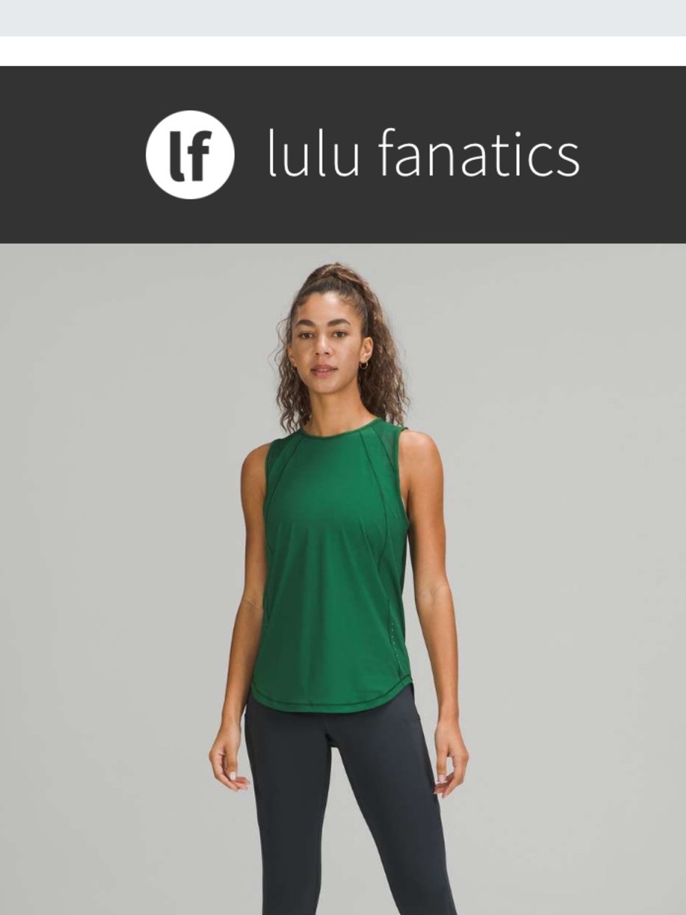 Lululemon Sculpt Tank Top ~Sz 8 Everglade Green Relaxed Fit Reflective 862